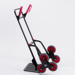 Chariot en acier avec 6 roues, ru es de 120kg, pour entrepôt, escalade d'escaliers, guidon rétractable - Product Image 1