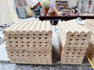 Revêtements de porte en carreaux de marbre, mosaïque de pierre de <span class=keywords><strong>travertin</strong></span> cannelée personnalisée, carreaux muraux pour <span class=keywords><strong>douche</strong></span>, salon, salle de bain - Product Image 3