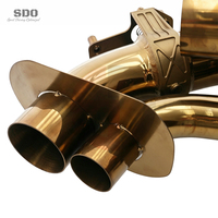 Tubi di Scarico Catback Placcati in Oro SD per Porsche 911 Carrera 992 3.0T 2019-2026, Scarico Prestazionale con Valvola e Silenziatore