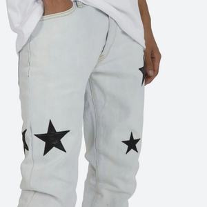 Nouveau Jean Tendance pour Homme – Prix Usine de Gros, Personnalisé avec Patch Étoile, Jean en Denim Délavé pour Homme - Product Image 5