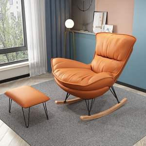 Muebles para el hogar EKL, silla reclinable de madera maciza, silla de ocio contemporánea para sala de estar, balcón, dormitorio, madera decorativa - Product Image 2