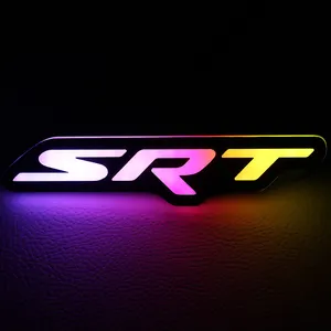 Toptan rozeti chrysler-Kıdemli özel SRT Logo renkli LED rozeti aydınlatma Dodge Chrysler için Jeep Mopar SRT