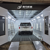 Station de peinture automobile robuste avec débit d'air de 24 000 m³/h, chauffage diesel, certifiée CE ISO, cabine de peinture pour centre de service de flotte intensive