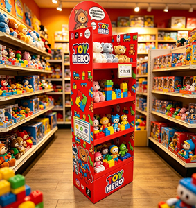 Exhibidor de Cartón Personalizable para Juguetes |   Exhibidor de Figuras de Pie para Piso |   Expositor para Figuras de Acción y Tiendas de Modelismo - Product Image 1