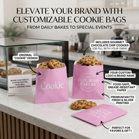 Vente flash - Sacs en papier kraft biodégradable résistant à la graisse avec logo personnalisé rose pour mini-beignets, biscuits et emballages de chocolat