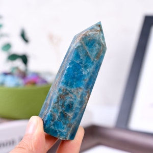 Vente en gros de tour de cristal naturel, pointe d'apatite bleue, obélisque de cristal, pointe de pierre précieuse en vrac pour l'artisanat - Product Image 4