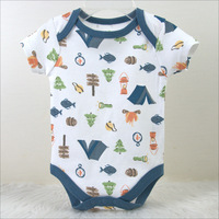Baju Bayi Baru Lahir Motif Kartun, Atasan Katun Model Segitiga, Baju Terusan Netral Gaya Eropa & Amerika untuk Musim Panas