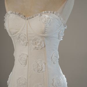 Vestidos de Novia Elegantes y Glamurosos sin Tirantes, Vestido de Noche Floral con Cola de Rosas, Vestido Largo con Corsé, Sfy185 - Product Image 6