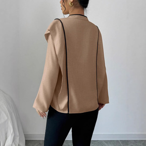 Camicetta Estiva da Donna <span class=keywords><strong>con</strong></span> Design <span class=keywords><strong>Nodo</strong></span> Cinese e Stile Etnico, Top a Maniche Lunghe in Poliestere - Product Image 4