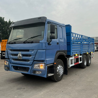 Camion de transport de bétail/marchandises Sinotruk Howo 6x4 bleu à ridelles hautes, 10 roues