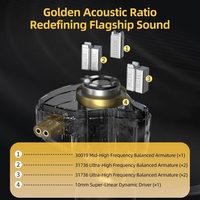 KZ ZS12 PRO 2 FPS Gaming HiFi Hybrid Drive Golden Acoustic Ratio In-Ear Headset Berkabel Earphone Berkabel Earbuds
