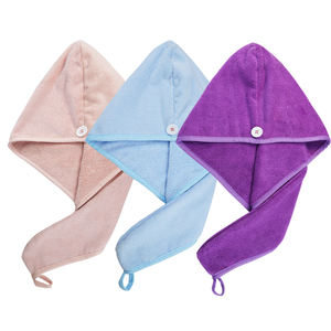 ヘアタオルターバンマイクロファイバー乾燥キャップヘッドタオルキャップカスタムロゴ卸売中国工場直送髪用 - Product Image 3