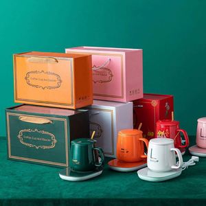 Nouveau stock – Coffret cadeau d'entreprise personnalisé avec logo – Tasse en céramique, chauffe-tasse intelligent à contrôle de température, tasse à café intelligente, chauffe-tasse isolant - Product Image 2