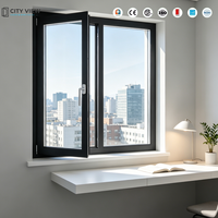 Ventana Abatible de Aluminio con Acabado Madera, Doble Acristalamiento, Insonorizada y con Aislamiento Térmico para Villa
