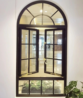 Moderno resistente a la intemperie ventanas francesas de aleación de aluminio templado marco de acero sala de estar escalera Casa de Campo diseño persiana Exterior
