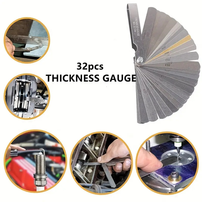 📏 Fühlerlehre 65 Manganstahl – 0,04–0,88mm – 9,4 Cm Lang, Silber – Für Mechanische Montage, Wartung & Präzise Spaltmessungen