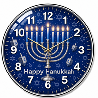 Horloge murale en verre OEM 30 cm, cadran imprimé personnalisé, horloges murales rondes, design de vacances, cadre en métal, horloge suspendue pour la décoration de la maison