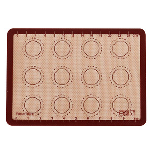 Tapis <span class=keywords><strong>de</strong></span> cuisson en silicone platine <span class=keywords><strong>de</strong></span> qualité supérieure 30x21cm, antiadhésif, en <span class=keywords><strong>fibre</strong></span> <span class=keywords><strong>de</strong></span> <span class=keywords><strong>verre</strong></span> alimentaire avec échelle graduée pour four - Product Image 1