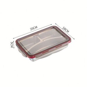 304 Stainless Steel Cute Kindergarten <b>Lunch</b> <b>Box</b> Plastic Lid School Student Meal Storage Divided Tray Grade Leak Proof Heatable - Product Image 6