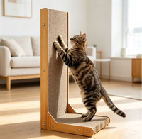 Grattoir vertical en carton ondulé épaissi en forme de L pour chats, vente en gros pour animaleries et revente