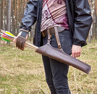 Porte-flèches vintage en cuir classique à suspendre à la taille, accessoires de tir à l'arc traditionnels pour la chasse en plein air pour hommes