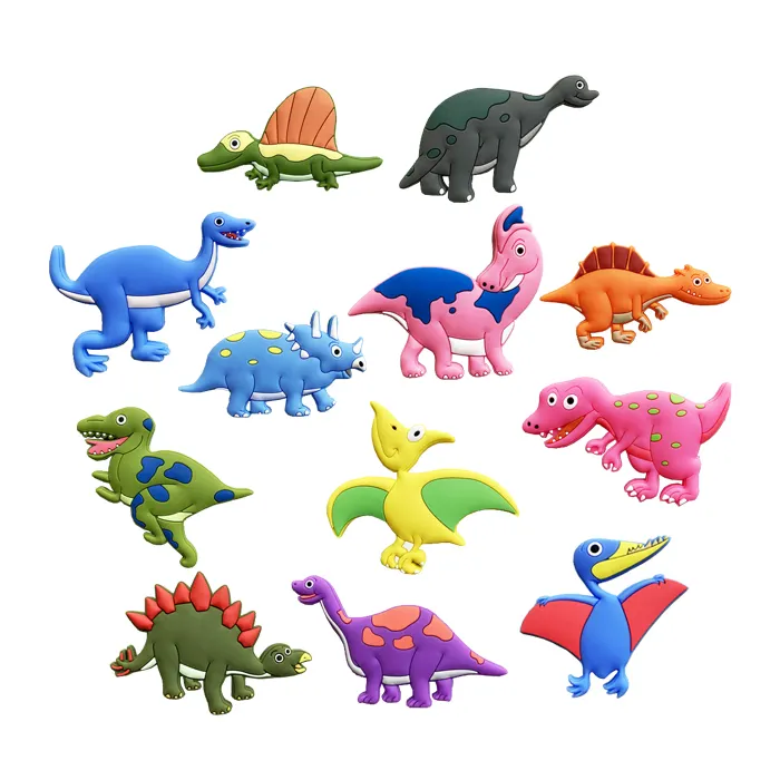 動物恐竜かわいいデザイン子供のための柔らかいPVCゴムシリコン冷蔵庫マグネットホームキッチンデコレーション