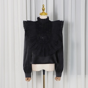 AIMEISI Nuove Bluse Eleganti da Donna <span class=keywords><strong>con</strong></span> Pieghe Uniche e <span class=keywords><strong>Paillettes</strong></span> Traforate - Product Image 4