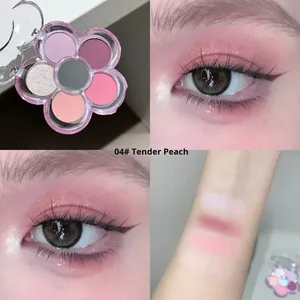 แป้งมิเนอรัลกันน้ำสไตล์เกาหลี SHAQINUO 5 กรัม <span class=keywords><strong>สีชมพู</strong></span>เข้ม 5 เฉดสี พาเลทอายแชโดว์รูปหัวใจ<span class=keywords><strong>สีชมพู</strong></span>เชอร์รี่ ชิมเมอร์แมตต์ - Product Image 6