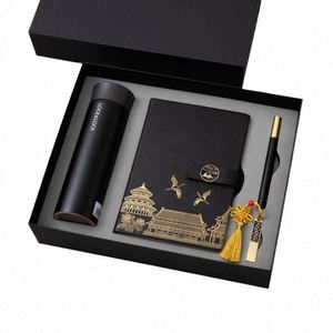 Juego de Regalo Empresarial de Acero Inoxidable Estilo Chino, Modelo 048, Termo, Cuaderno A5, Memoria USB, Tendencia Nacional - Product Image 5