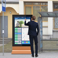 Kiosque publicitaire extérieur double face Totem Système Android Windows Signalisation numérique extérieure bicolore Écran tactile double Totem