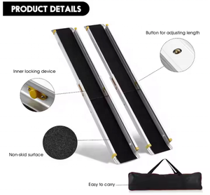 <span class=keywords><strong>Rampa</strong></span> de carga de silla de ruedas de aluminio telescópica ligera portátil, capacidad de 340kg, inclinación personalizable <span class=keywords><strong>para</strong></span> <span class=keywords><strong>escaleras</strong></span> de coche y motocicleta - Product Image 2