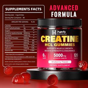 OEM/ODM Private Label Adult Pre-workout <b>Creatine</b> Monohydrate Gummies Candy Energy Management Supplement Sugar Free 60-count 2 - Product Image 4