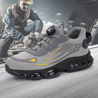 GUYISA Chaussures de Travail pour Homme Baskets Grises de Chantier avec Embout en Acier Chaussures de Sécurité Anti-Perforation