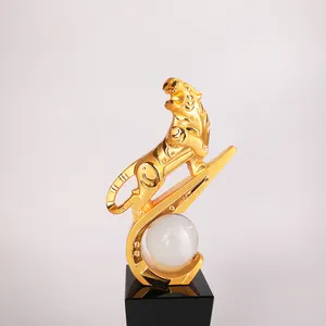 Dourado metal tigre vidro cristal troféu e premiado MH-NJ0176