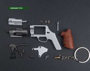 मिनी रिवॉल्वर 7 सेमी मिश्र धातु कोला पाइथन छोटे बंदूक पेंडेंट चांदी खिलौना बंदूक नई मॉडल कीचेन - Product Image 6