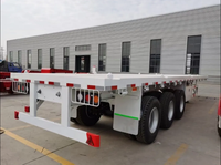 Semirremolque de Plataforma Plana de Acero de Alta Resistencia de 4 Ejes y 40 Pies para Transporte de Contenedores con Deflector Frontal