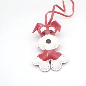 Chaîne de téléphone personnalisable avec animal mignon, breloque de sac pour filles, porte-clés en cuir PU durable, chien Schnauzer de dessin animé, cadeau promotionnel - Product Image 5