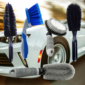 Cepillo para neumáticos de coche, cepillo para ruedas, herramienta para lavado de coches, limpieza y lavado de llantas, llantas de acero, potente quitamanchas, pequeño, negro - Product Image 4