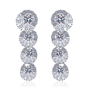 ต่างหูทรงหยดน้ำโมอิสซาไนต์สำหรับผู้หญิงประดับด้วยเงินสเตอร์ลิง925สินค้ามาใหม่ - Product Image 1