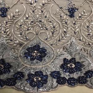Haute couture los romboides diseño secuencia guipur de lujo de boda de encaje bordado de tela - Product Image 3