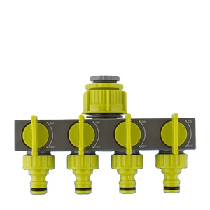 ChenMei ABS 1/2" 3/4" 1" Pembagi Keran Selang Taman 4 Arah dengan Katup - Product Image 2