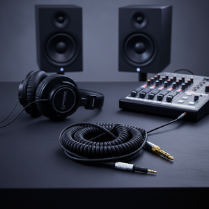 <span class=keywords><strong>Cable</strong></span> de Repuesto para Auriculares HD6 HD8 HD7 HD598, Diseño de Resorte, 1.5m, Revestimiento de PVC, Conductor OFC - Product Image 4