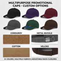 Gorras de Béisbol Promocionales Personalizadas con Logotipo Bordado, 100% Algodón, 6 Paneles, Sarga Resistente y Elegante, OEM ODM, Muestra Rápida, MOQ Bajo