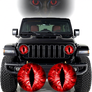 Calcomanías 3D para Faros Delanteros con Diseño de Ojo de Bestia, Adhesivos para Autos, Camionetas, Ventanas, Parachoques, Calcomanías Redondas para Faros Delanteros - Product Image 3