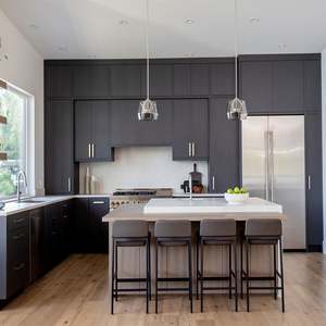 Meubles de cuisine complets au design moderne personnalisés, armoires en contreplaqué, cuisine modulaire moderne - Product Image 3