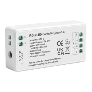 Atenuador de controlador LED Tuya Zigbee 3,0 para tira de luz LED RGB