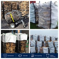 Sac en vrac pour bois de chauffage, sac géant FIBC en maille ventilée de 2000 kg, robuste, traité anti-UV, réutilisable, pour approvisionnement en vrac, Saco De Lena