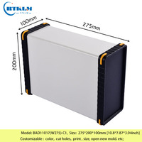Boîtier de projet électronique DIY en aluminium, boîtier d'instrument en aluminium, boîtier d'amplificateur en aluminium, boîte de jonction 275*200*100mm