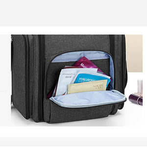 Trousse de maquillage de voyage multifonctionnelle, sac de maquillage en nylon tendance avec 4 pochettes intérieures amovibles à fermeture éclair, logo personnalisé - Product Image 5