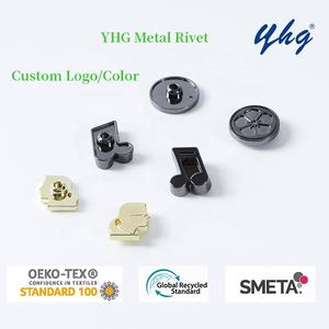 Yhg Hoge Kwaliteit Gegraveerd Zink Legering Messing Schroef Studs Email Custom Logo Knop Metalen Klinknagel Voor Jas Mode Kleding - Product Image 2